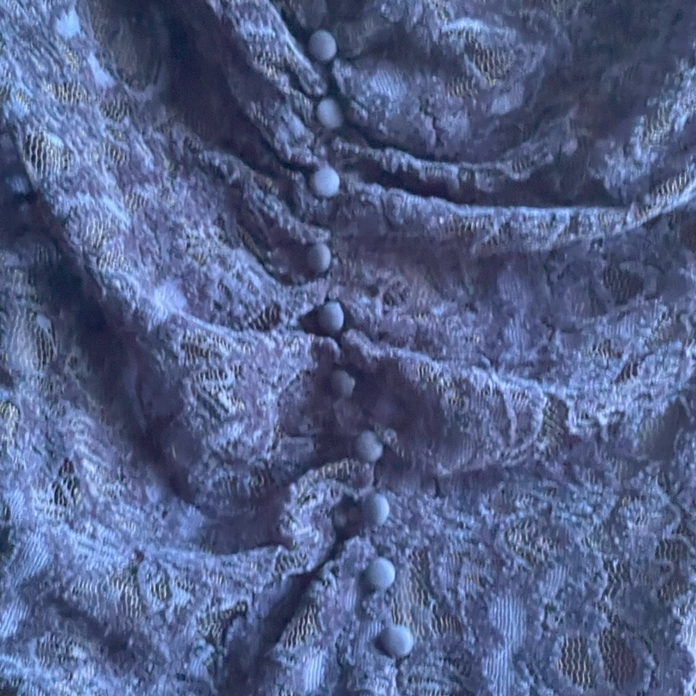 Bardot NWT Reid Navy Blue Lace Long Sleeve Minidress with Button Up Detail - Picture 3 of 15